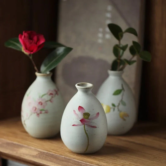 Hand Painted Vintage Floral Mini Vase